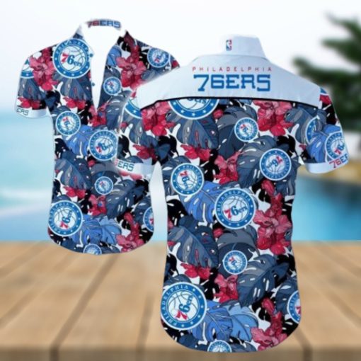 Nba Philadelphia 76Ers Tropical Flowers Trendy Hawaiian Shirt V3 Aloha Shirt