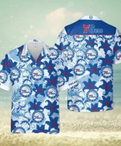 Nba Philadelphia 76Ers Tropical Lily Flowers Trendy Hawaiian Shirt V2 Aloha Shirt