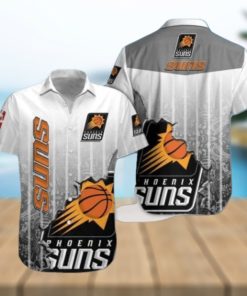 Nba Phoenix Suns Gray Black Scratch Trendy Hawaiian Shirt Aloha Shirt