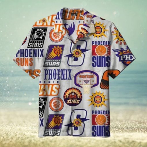 Nba Phoenix Suns White Logo History Trendy Hawaiian Shirt Aloha Shirt