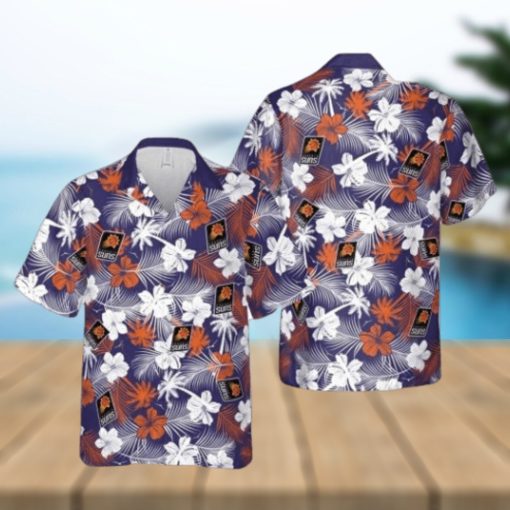 Nba Phoenix Suns White Orange Tropical Flowers Trendy Hawaiian Shirt Aloha Shirt