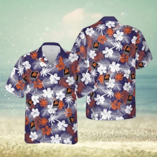 Nba Phoenix Suns White Orange Tropical Flowers Trendy Hawaiian Shirt Aloha Shirt