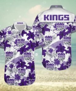 Nba Sacramento Kings Purple Tropical Flowers Trendy Hawaiian Shirt V3 Aloha Shirt