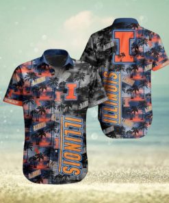 Ncaa Illinois Fighting Illini Coconut Trees Trendy Hawaiian Shirt Aloha Shirt