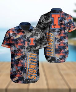 Ncaa Illinois Fighting Illini Coconut Trees Trendy Hawaiian Shirt Aloha Shirt