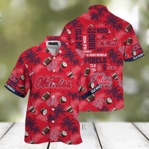 Ncaa Ole Miss Rebels Coconuts Red Hawaiian Shirt Aloha Casual Shirt For Men And Women