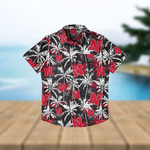 Nebraska Cornhuskers Black Floral Hawaiian Shirt