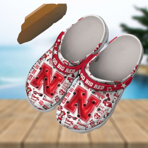 Nebraska Cornhuskers Go Big Bleed Red Crocs Clog Shoes