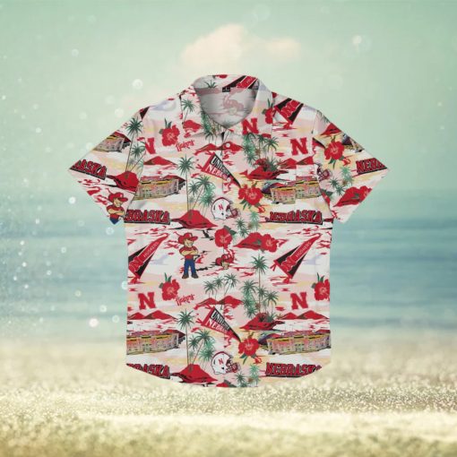 Nebraska Cornhuskers Thematic Stadium Print Hawaiian Shirt