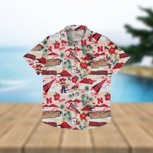 Nebraska Cornhuskers Thematic Stadium Print Hawaiian Shirt