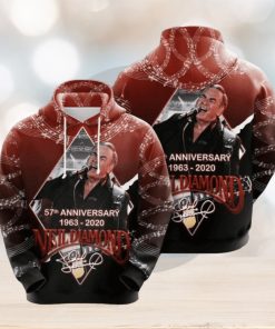 Neil Diamond 57th Anniversary 1963 2020 Signature Design Gift For Fan Custom Ed Limited Edition 3d Hoodie