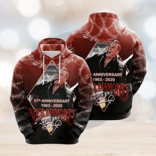 Neil Diamond 57th Anniversary 1963 2020 Signature Design Gift For Fan Custom Ed Limited Edition 3d Hoodie