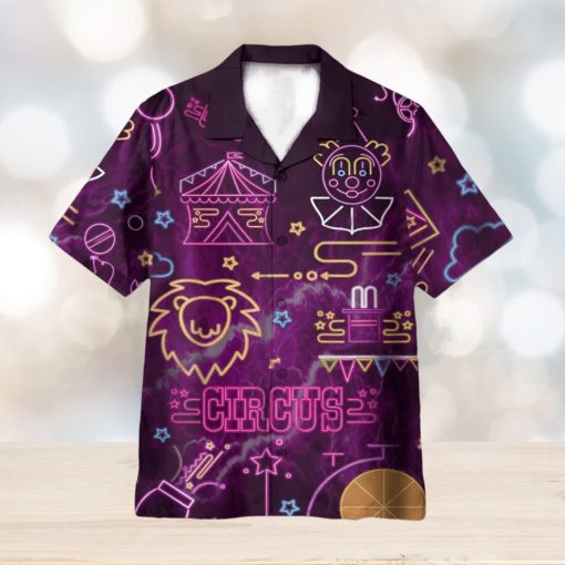 Neon Circus Funny Button’s Up Shirts 3D Hawaiian Shirt Summer Vaction Gift