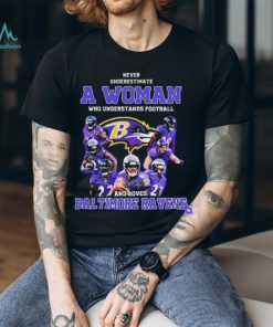 Never Underestimate A Woman Who Loves Baltimore Ravens Shirt, hoodie, sweater, long sleeve and tank top Never Underestimate A Woman Who Loves Baltimore Ravens Shirt