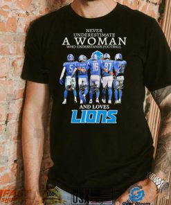 Never Underestimate A Woman Who Understands Football And Loves Detroit Lions Team Playoffs 2023 2024 Signatures Shirt