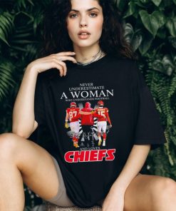 Never Underestimate A Woman Who Understands Football And Loves Kansas City Chiefs Kelce Mahomes And Andy Reid Signatures Shirt