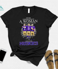 Never Underestimate A Woman Who Understands Football And Loves Washington Huskies Rome Odunze Michael Penix Jr And Dillon Johnson Signatures T Shirt