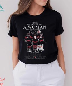 Never Underestimate A Woman Who Understands Hockey And Loves Carolina Hurricanes Shirt