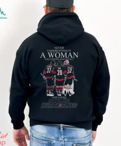 Never Underestimate A Woman Who Understands Hockey And Loves Carolina Hurricanes Signatures Shirt