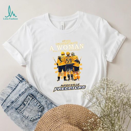 Never Underestimate A Woman Who Understands Hockey And Loves Nashville Predators Shirt