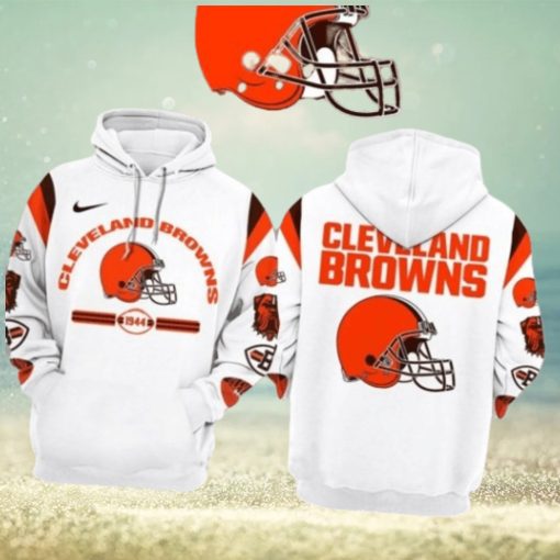 New Cleveland Browns Nfl 2023 Limited Edition White 3d Hoodie