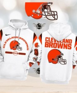 New Cleveland Browns Nfl 2023 Limited Edition White 3d Hoodie
