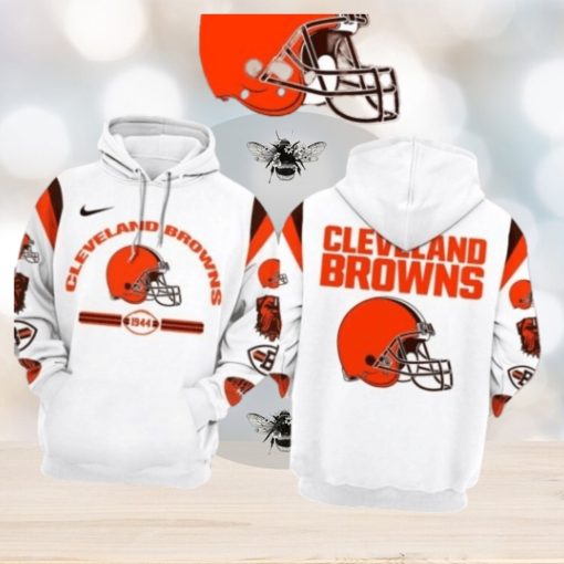 New Cleveland Browns Nfl 2023 Limited Edition White 3d Hoodie