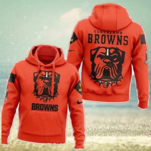 New Cleveland Browns Nfl Salute To Service New Logo 3d Hoodie