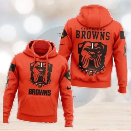 New Cleveland Browns Nfl Salute To Service New Logo 3d Hoodie
