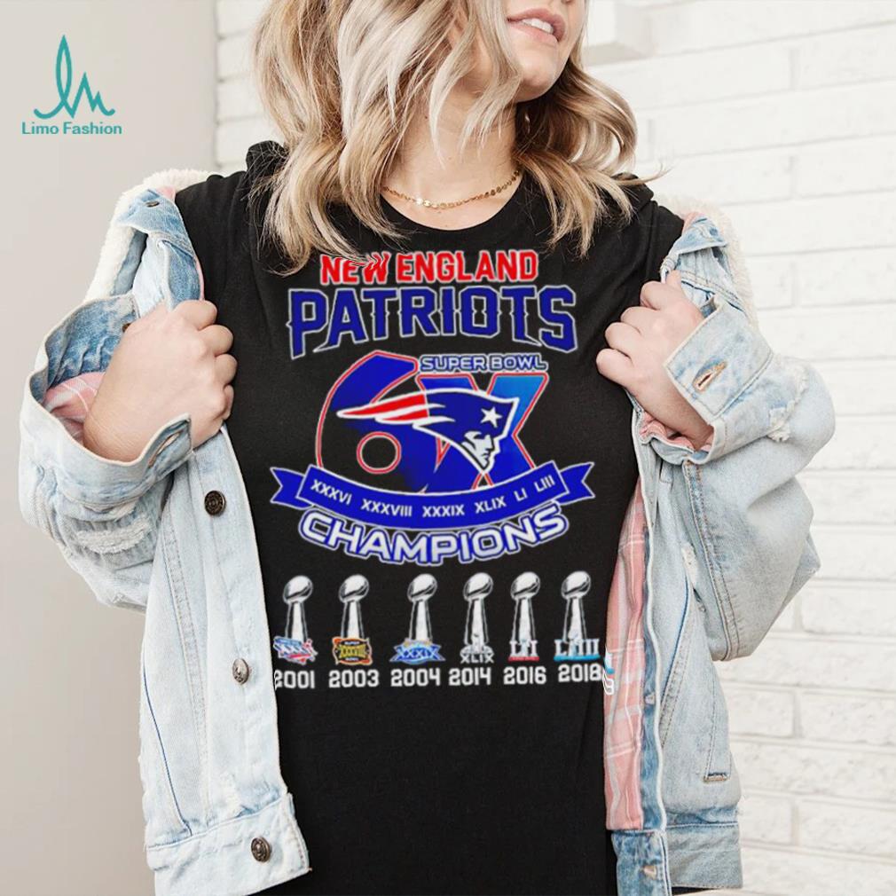 Patriots 6x best sale champs shirt