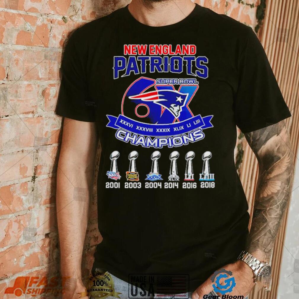 Patriots best sale 6x shirt