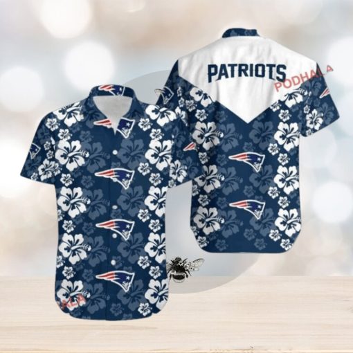 New England Patriots Flowers Hawaiian Shirt, Summer NE Patriots Clothing