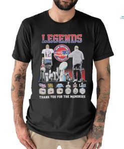 New England Patriots Tom Brady and Bill Belichick Legend Thank You For The Memories 2024 Signatures Shirt