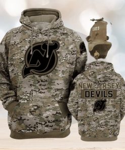 New Jersey Devils Camouflage Veteran Cotton Awesome 3D Hoodie