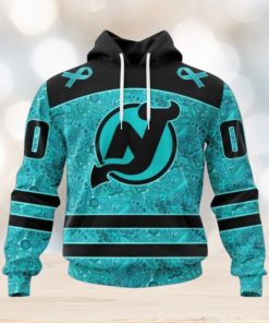 New Jersey Devils Hoodie Special Design Fight Ovarian Cancer Hoodie