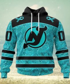 New Jersey Devils Hoodie Special Design Fight Ovarian Cancer Hoodie