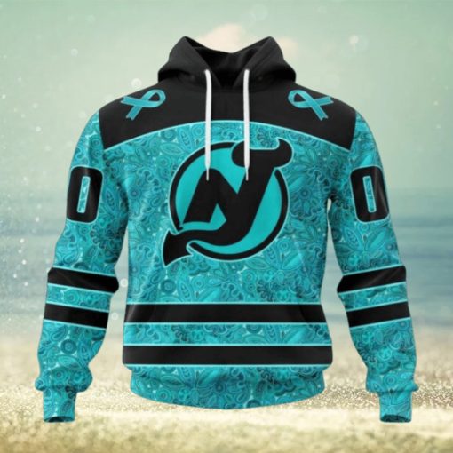 New Jersey Devils Hoodie Special Design Fight Ovarian Cancer Hoodie