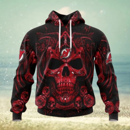 New Jersey Devils Hoodie Special Design With Skull Art Hoodie