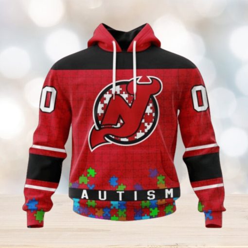 New Jersey Devils Hoodie Specialized Unisex Kits Hockey Fights Against Autism Hoodie