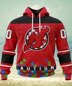 New Jersey Devils Hoodie Specialized Unisex Kits Hockey Fights Against Autism Hoodie