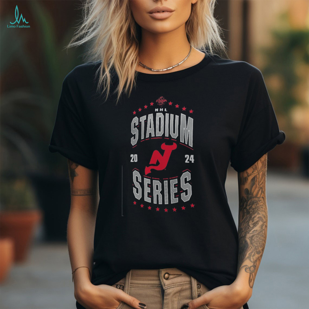 New Jersey Devils WEAR by Erin Andrews Women's 2024 NHL Stadium Series Boyfriend T Shirt New Jersey Devils WEAR by Erin Andrews Women's 2024 NHL Stadium Series Boyfriend T Shirt