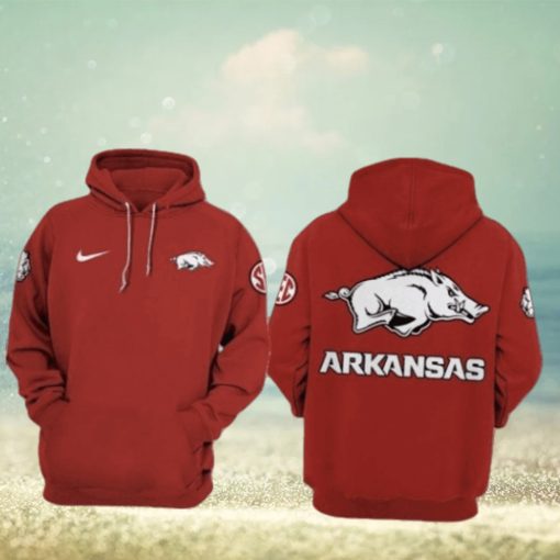 New Limited Edition Arkansas Razorbacks Red 3d Hoodie