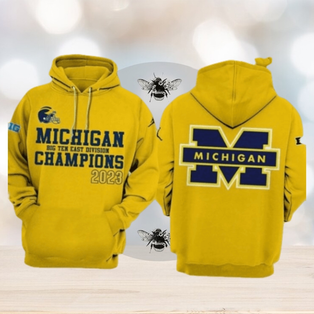 New Michigan Wolverines Big Ten East Champions 3d Hoodie New Michigan Wolverines Big Ten East Champions 3d Hoodie