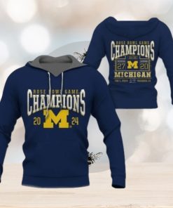 New Michigan Wolverines College Football Playoff 2024 Rose Bowl Champions Hoodie