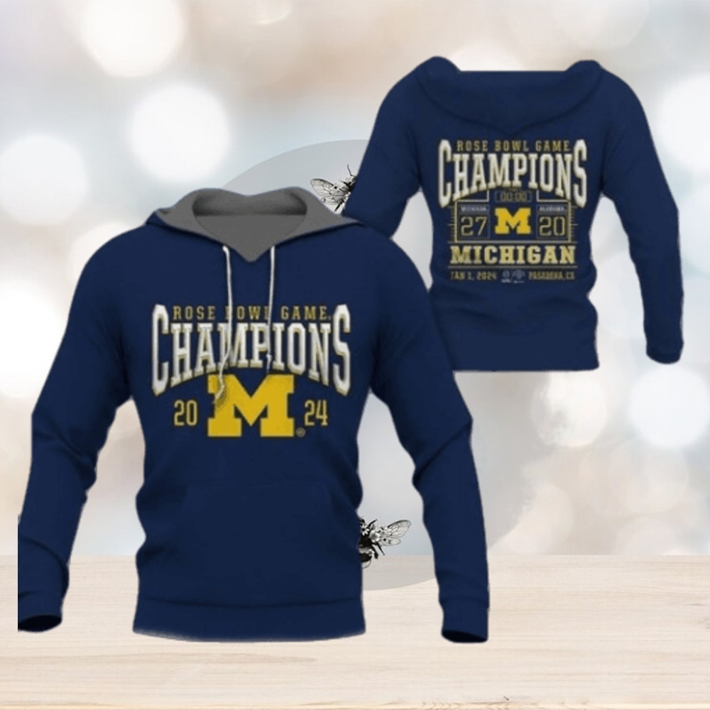 New Michigan Wolverines College Football Playoff 2024 Rose Bowl Champions Hoodie New Michigan Wolverines College Football Playoff 2024 Rose Bowl Champions Hoodie