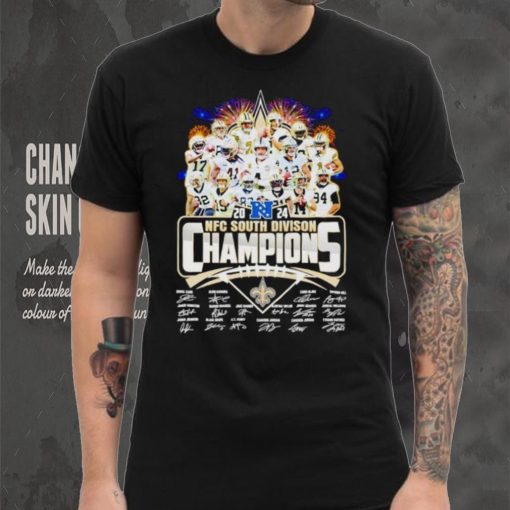 New Orleans Saints 2024 NFC South Division Champions signatures shirt