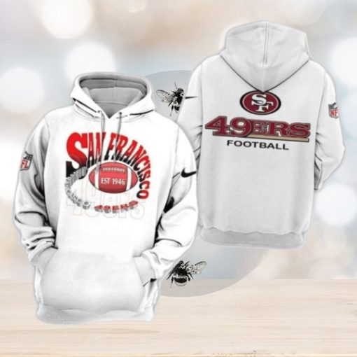 New San Francisco 49ers White 3d Hoodie Limited Edition