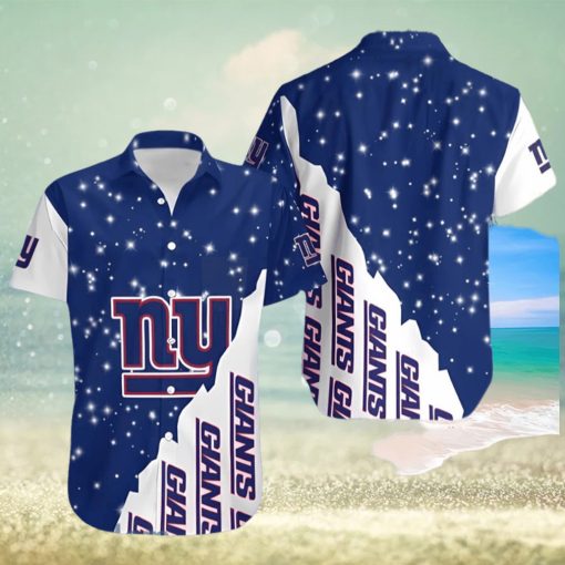 New York Giants Bling Bling Snowflakes Christmas Hawaiian Shirt