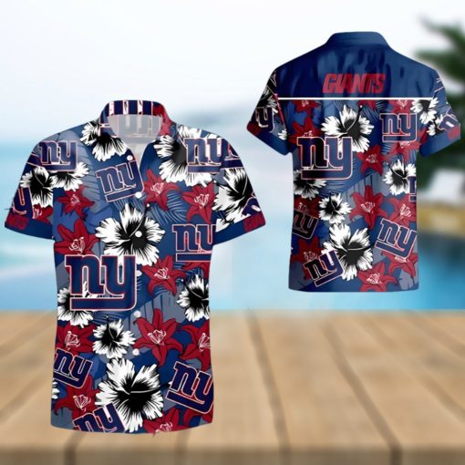 New York Giants Flower Hawaiian Shirt