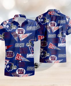 New York Giants Logo And Helmet Hawaiian Shirt Summer Shirt